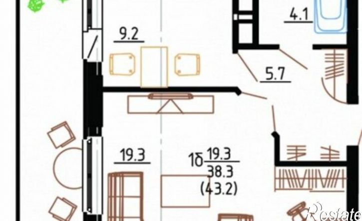 1-комн квартира улица Романа Брянского, 12А,  д. 12А