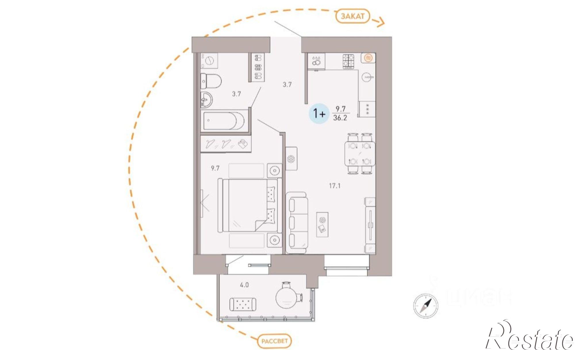 Купить квартиру за 4 800 000 рублей на улица Крапивницкого, 39 к3