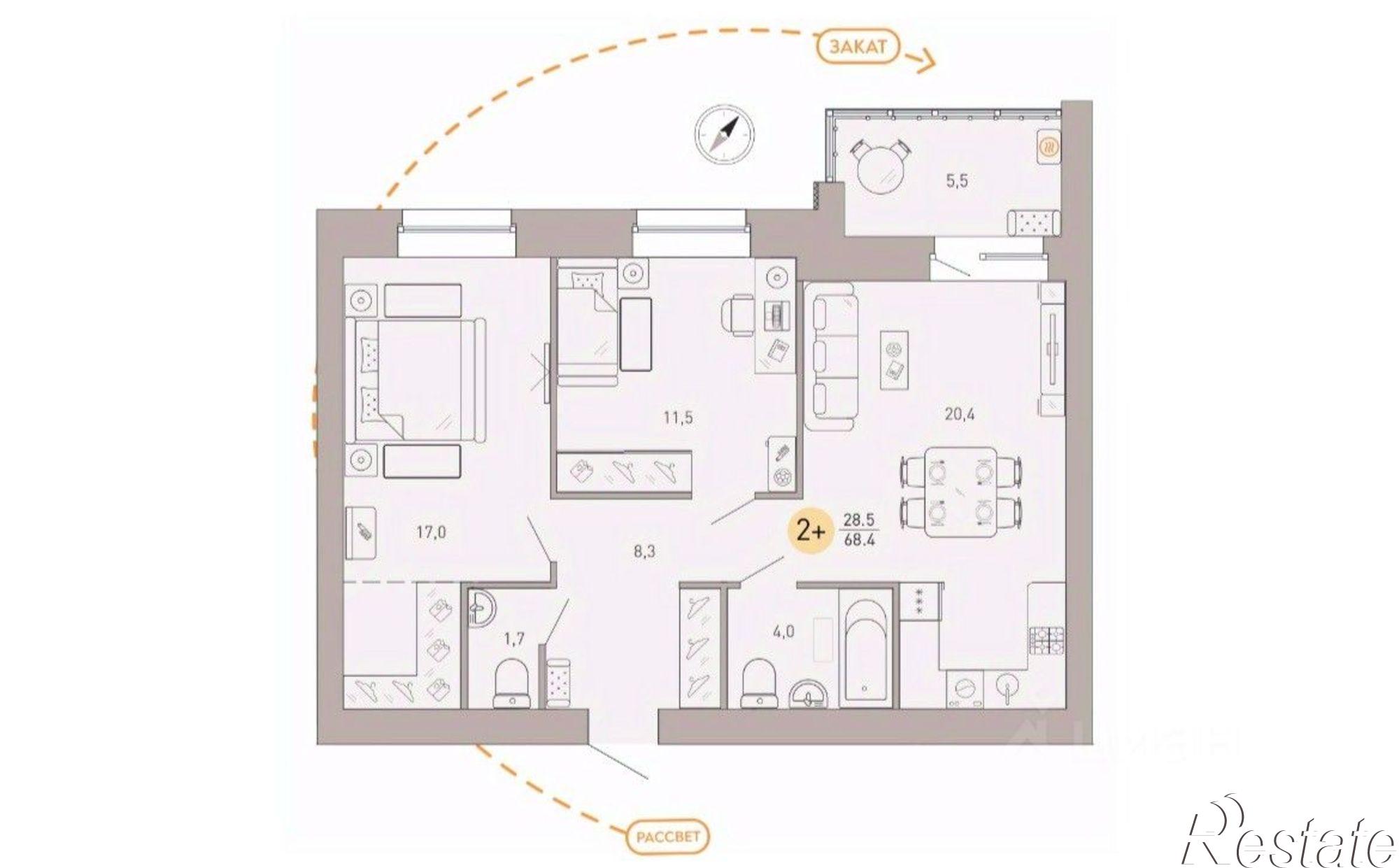 Купить квартиру за 7 800 000 рублей на улица Крапивницкого, 39 к3