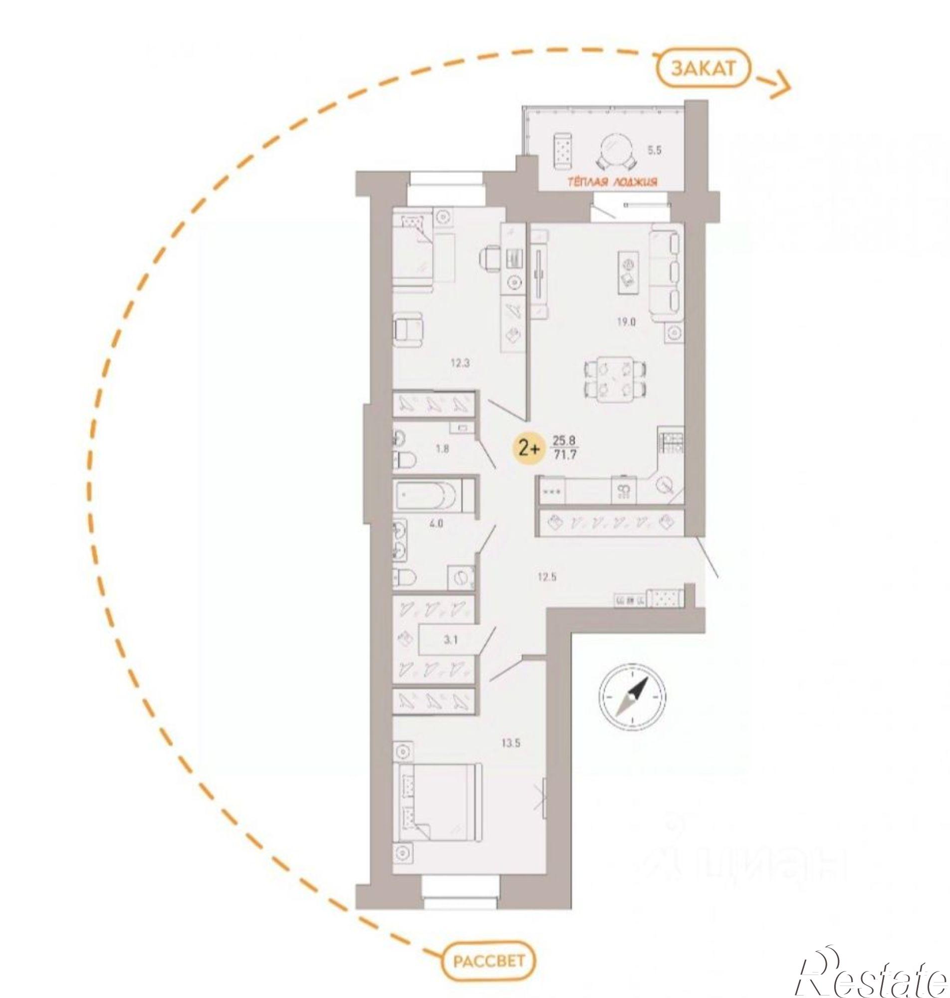 Купить квартиру за 8 100 000 рублей на улица Крапивницкого, 39 к4