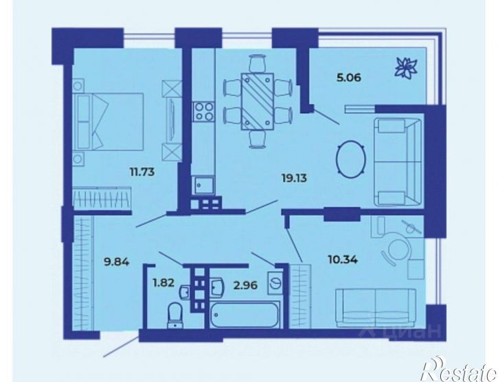 3-комн квартира улица Комарова, 47,  д. 47