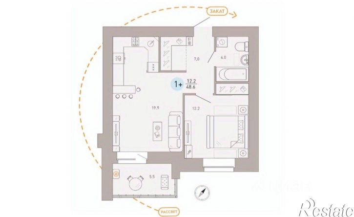 1-комн квартира Брянская улица, 25,  д. 25