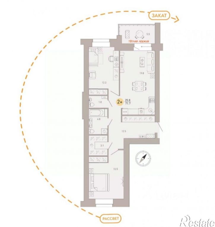 2-комн квартира улица Крапивницкого, 39 к4,  д. 39 к4