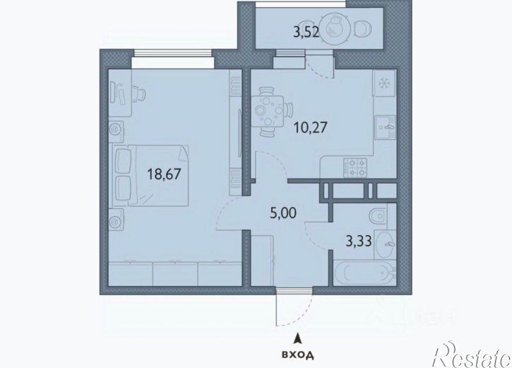 1-комн квартира проспект Станке Димитрова, 67 к7,  д. 67 к7