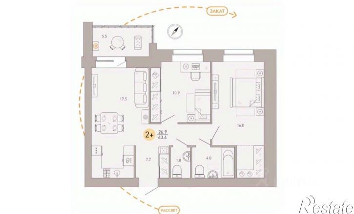 2-комн квартира улица Крапивницкого, 39 к3,  д. 39 к3