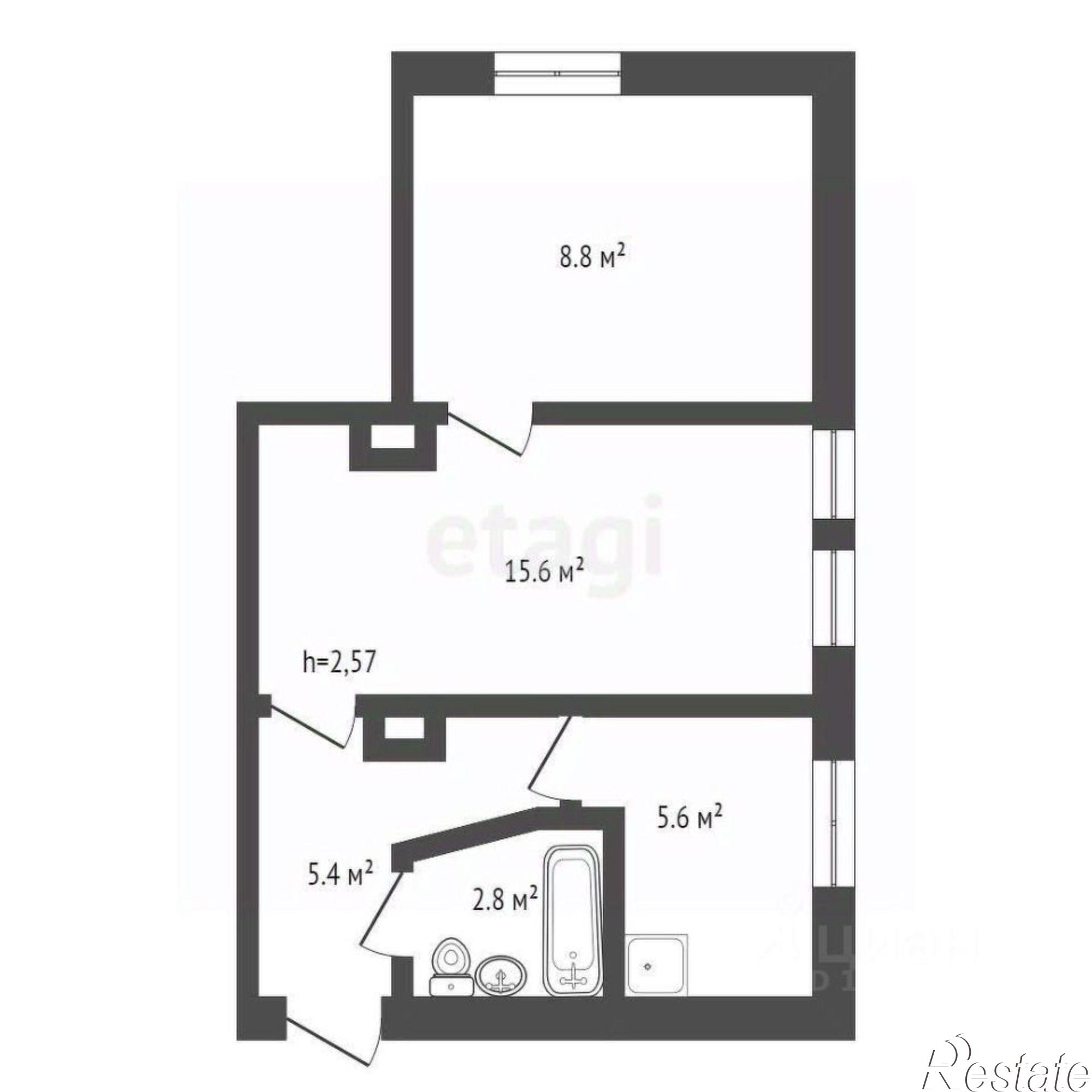 Купить квартиру за 2 830 000 рублей на Гвардейская улица, 4