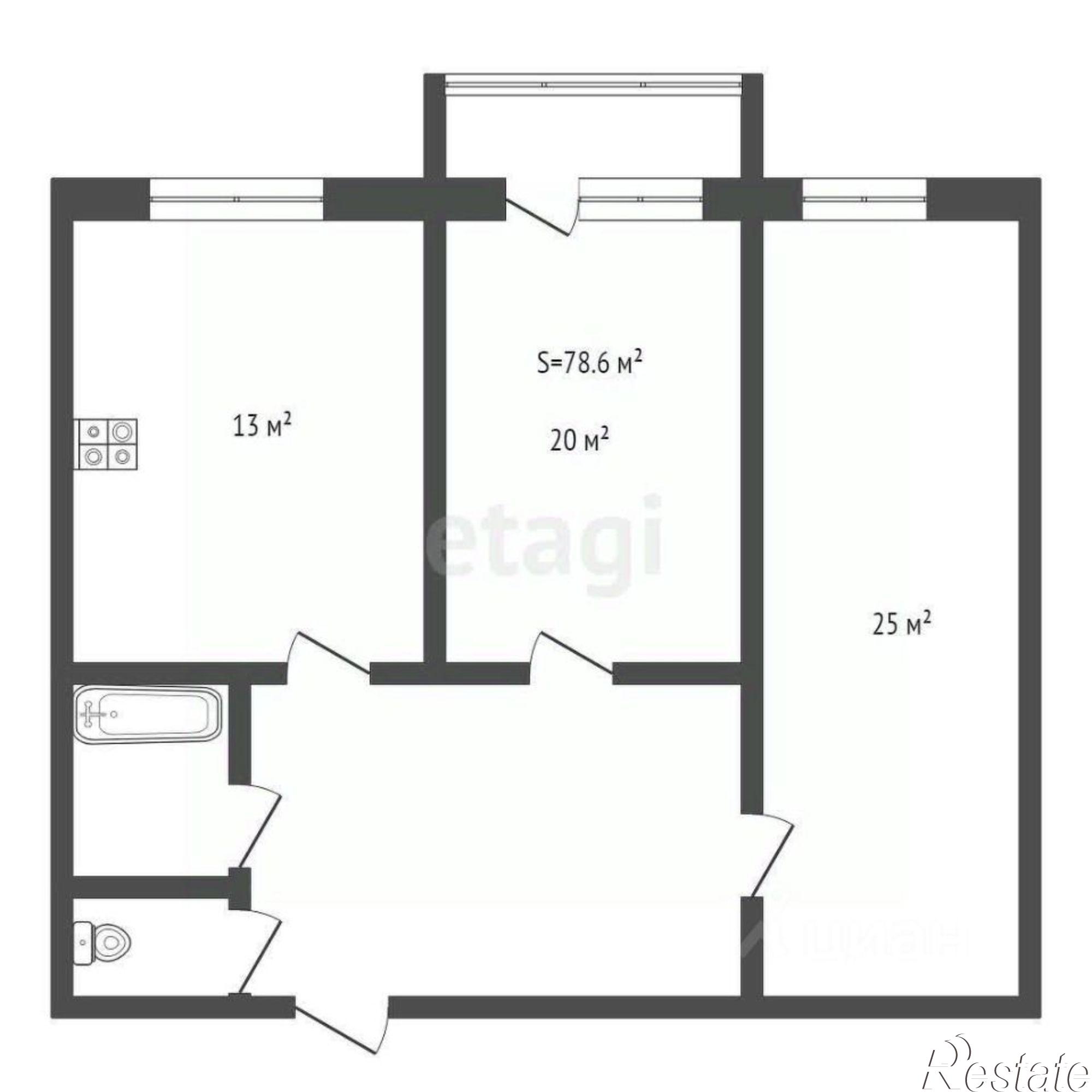 Купить квартиру за 7 500 000 рублей на Комсомольская улица, 20