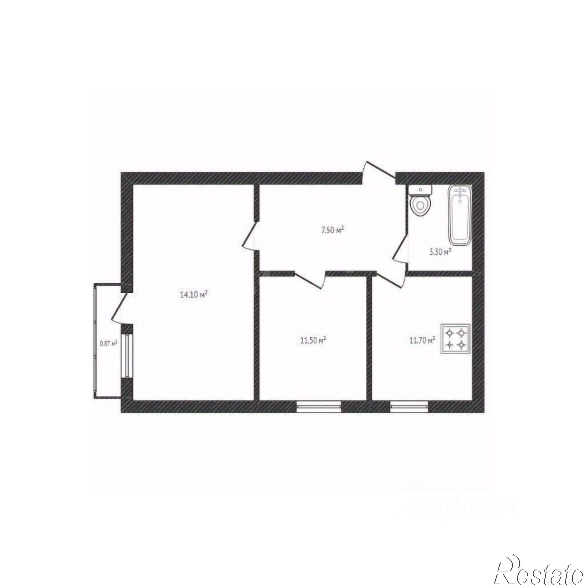 Купить квартиру за 2 650 000 рублей на улица Костычева, 41/1