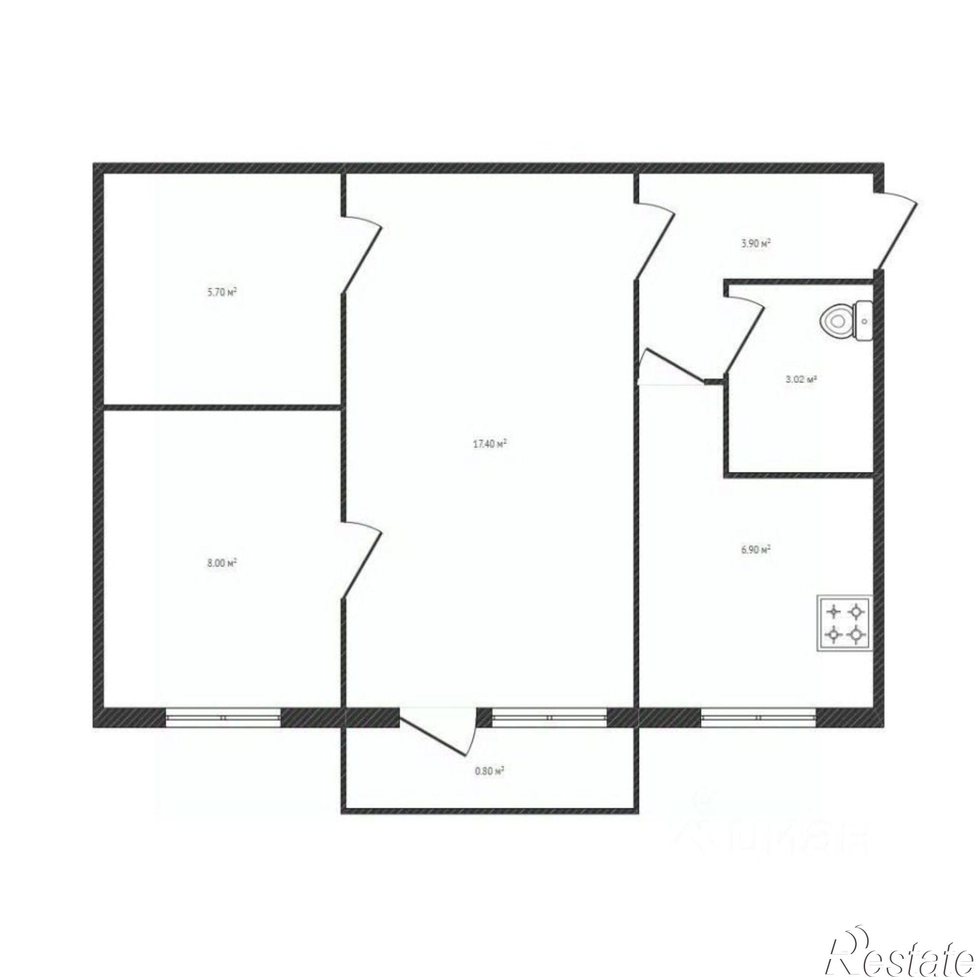 Купить квартиру за 2 800 000 рублей на улица Костычева, 31