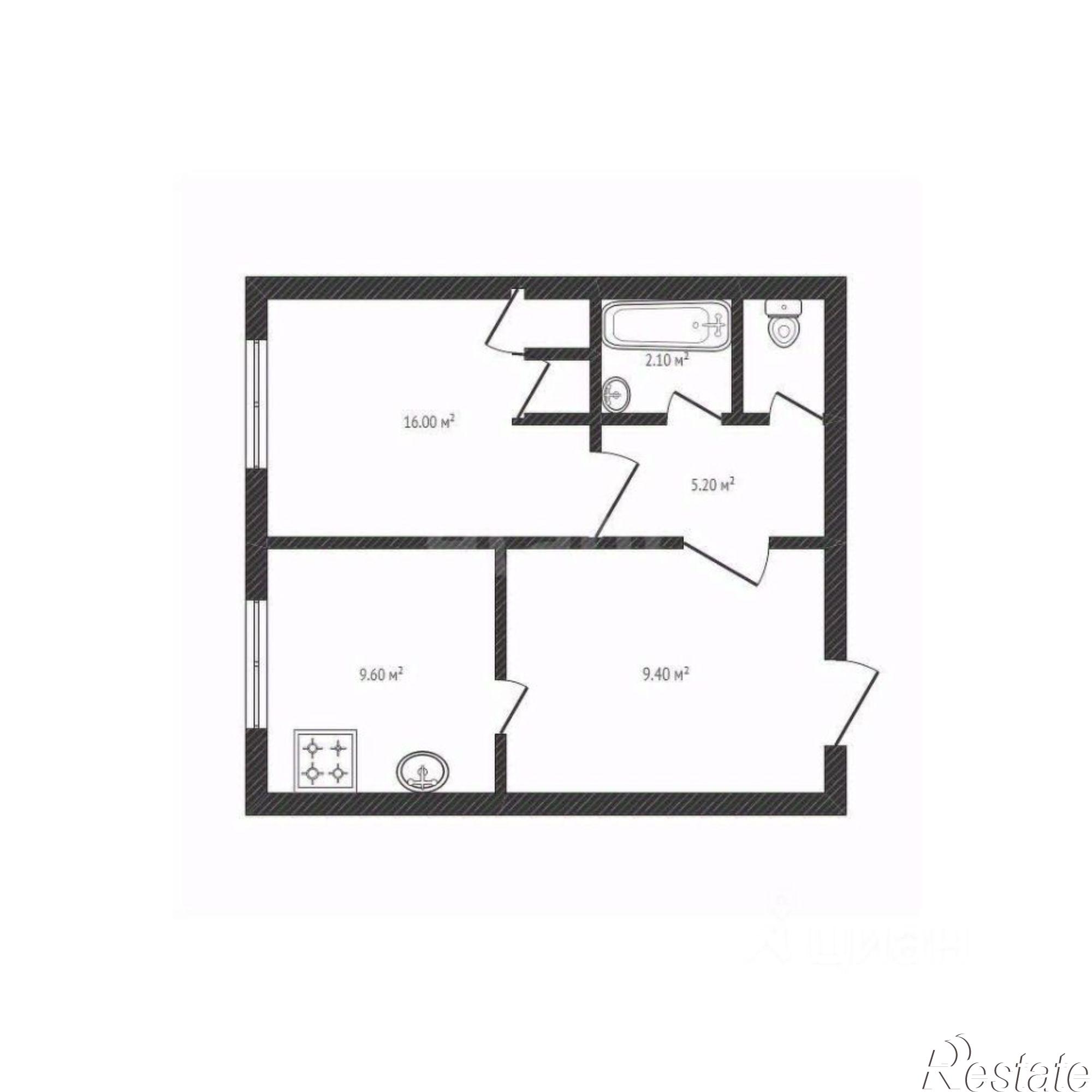 Купить квартиру за 1 860 000 рублей на Вокзальная улица, 154