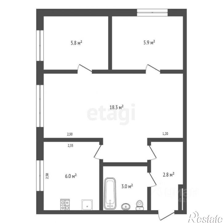 2-комн квартира проспект Станке Димитрова, 20,  д. 20