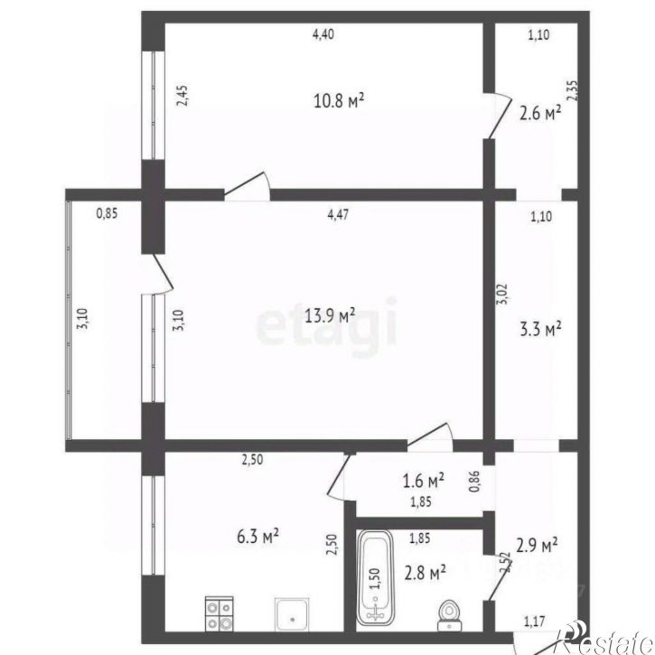 2-комн квартира улица Пушкина, 48,  д. 48