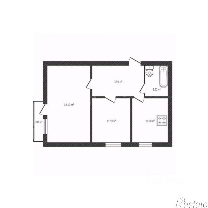 2-комн квартира улица Костычева, 41/1,  д. 41/1