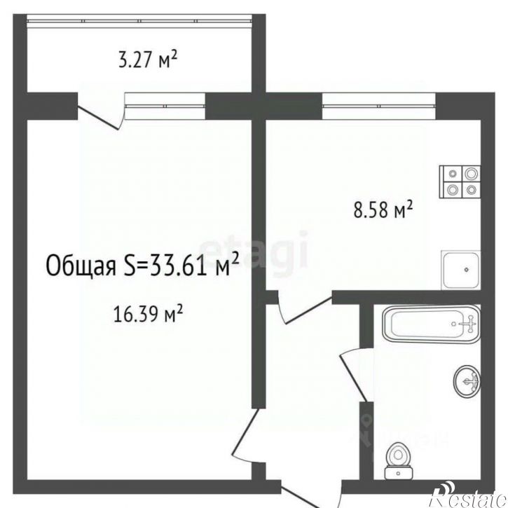 1-комн квартира улица Ромашина, 35,  д. 35