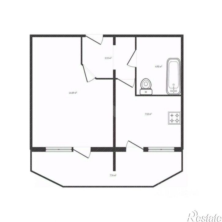 1-комн квартира Московский проспект, 95 к1,  д. 95 к1