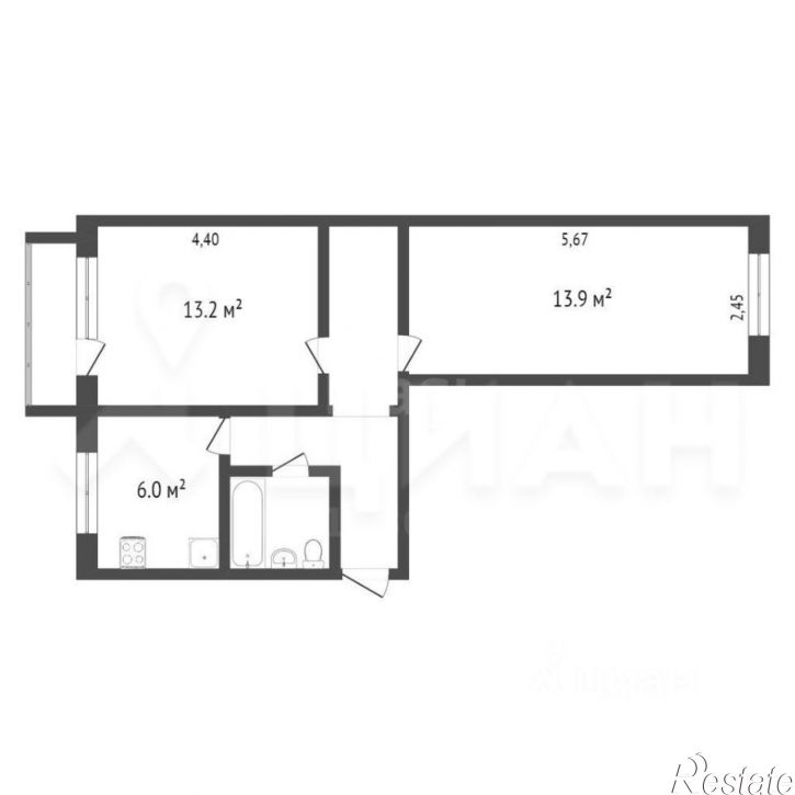 2-комн квартира Московский проспект, 24,  д. 24