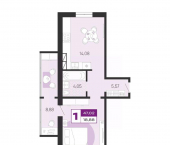 1-комн, 47 кв м, этаж 10/10 Литейная улица, 65