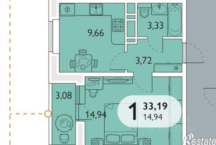 1-комн квартира проспект Станке Димитрова, 67 к7,  д. 67 к7