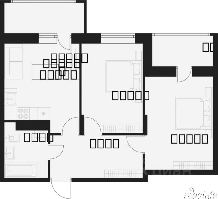2-комн квартира в новом доме улица Романа Брянского, 27/1,  д. 27/1