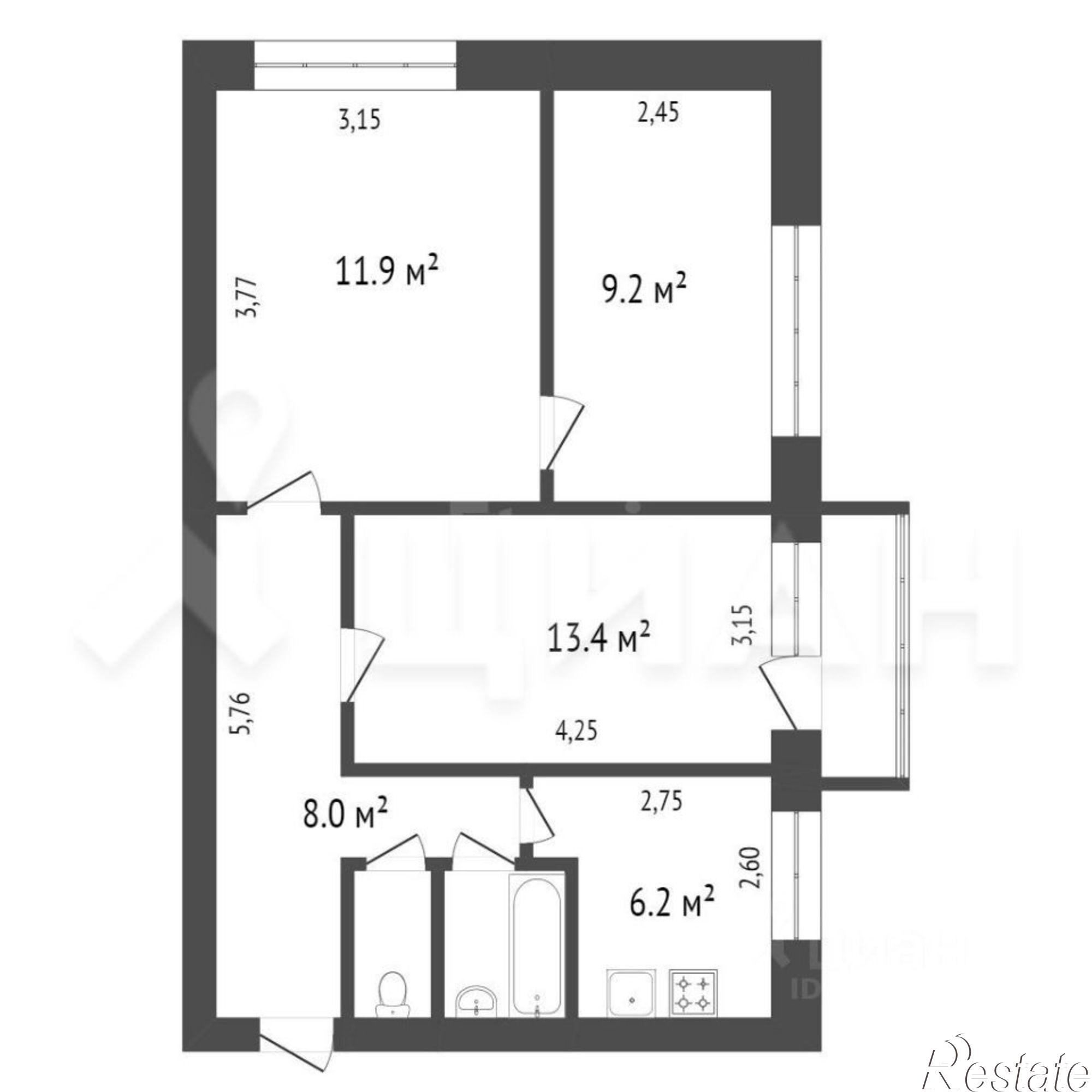 Купить квартиру за 3 900 000 рублей на 2-я улица Мичурина, 1А