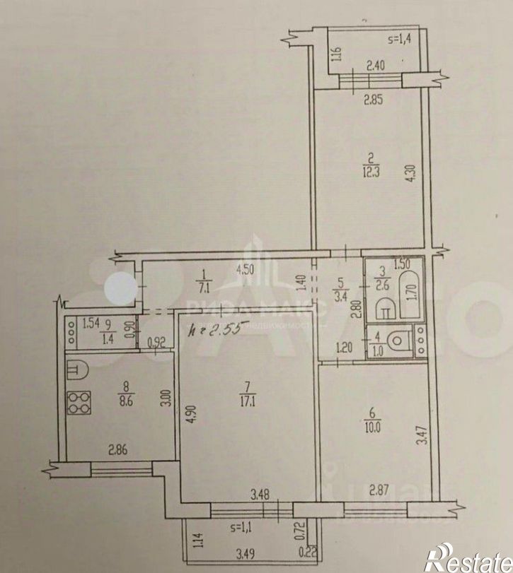 3-комн квартира ул Медведева, 13,  д. 13