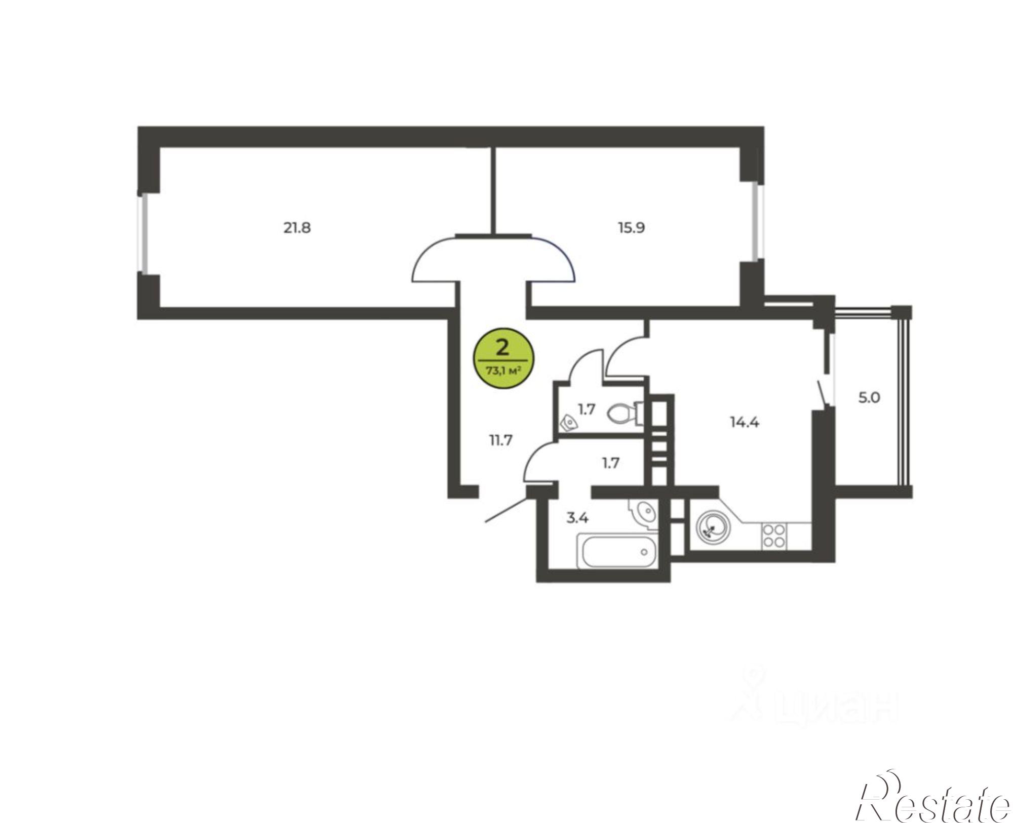 Купить квартиру за 6 566 900 рублей на ул Горбатова, 45