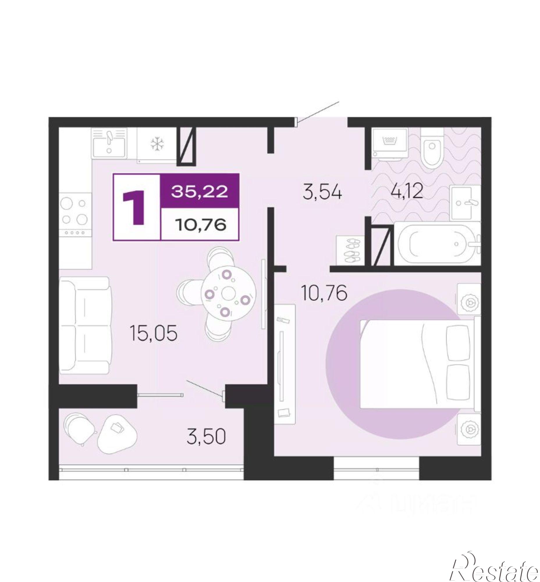 Купить квартиру за 3 064 140 рублей на улица А. К. Толстого, 3А