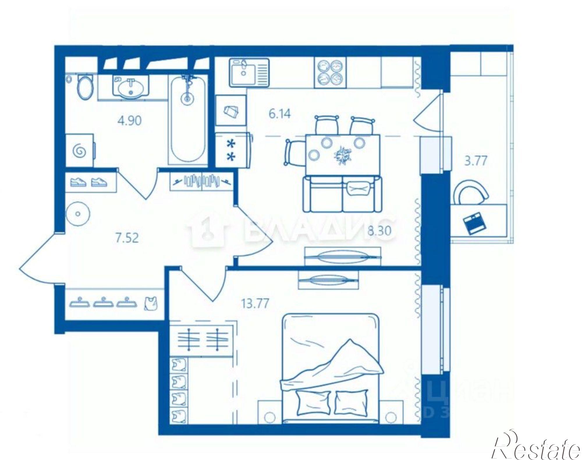 Купить квартиру за 4 100 000 рублей на улица Братьев Ткачёвых, 15к3