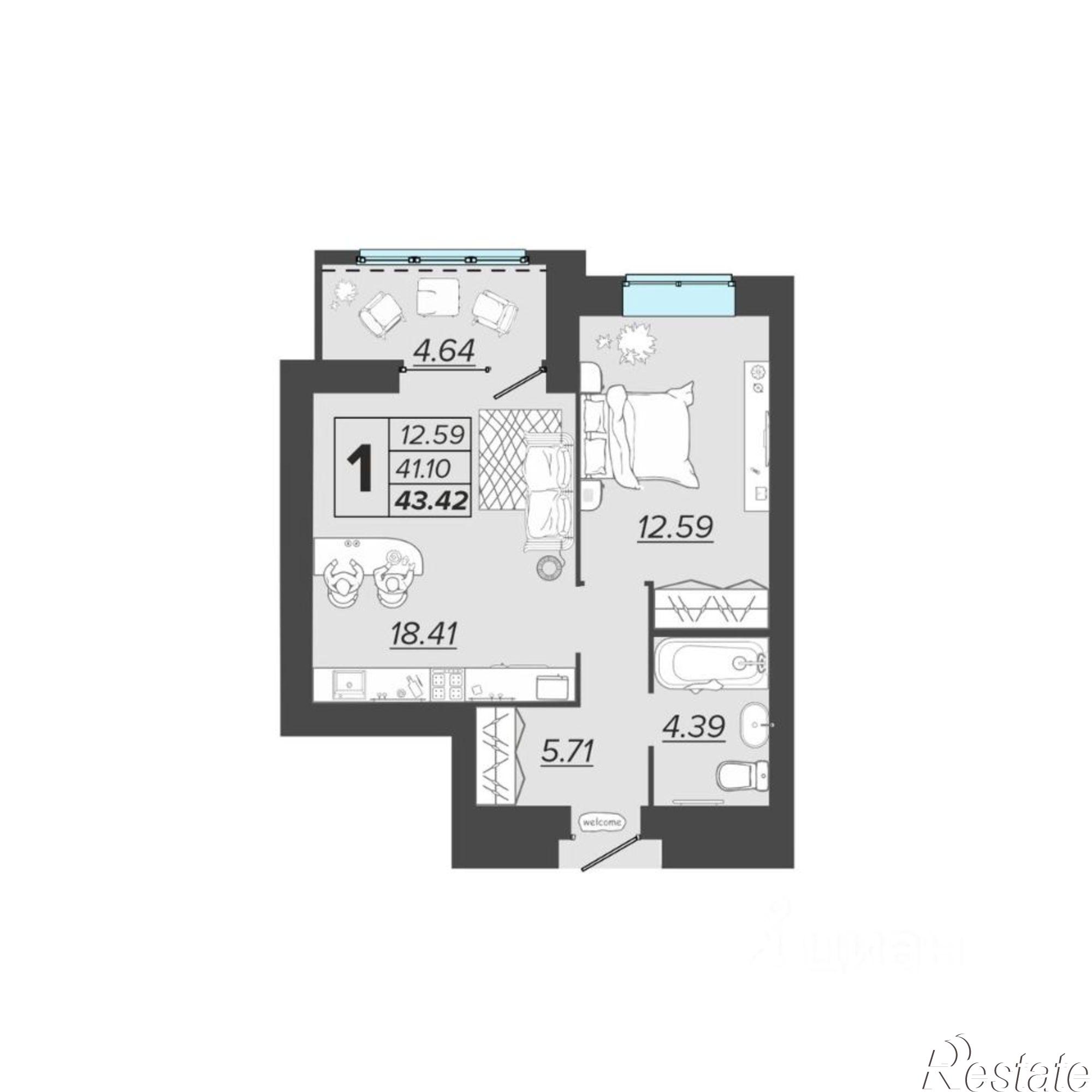 Купить квартиру за 5 699 000 рублей на улица имени А.Ф. Войстроченко