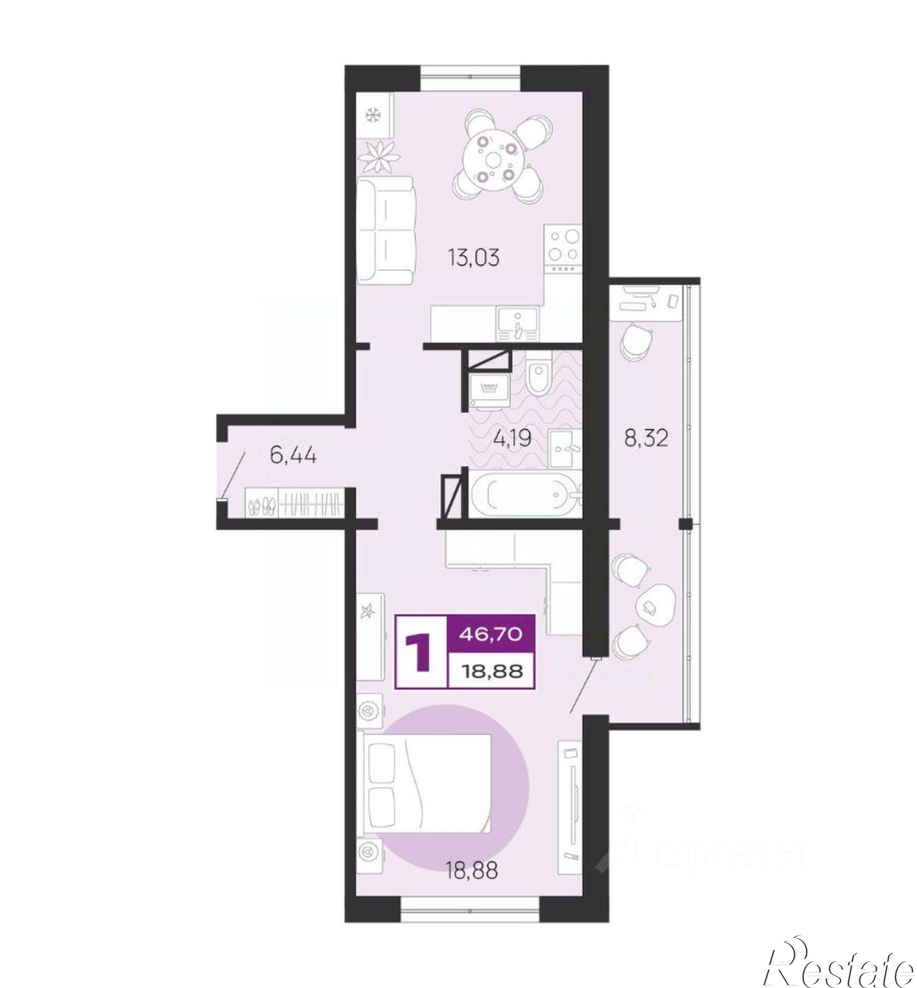 Купить квартиру за 5 510 600 рублей на улица А. К. Толстого, 3А