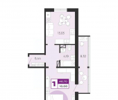 1-комн, 46 кв м, этаж 9/10 улица А. К. Толстого, 3А