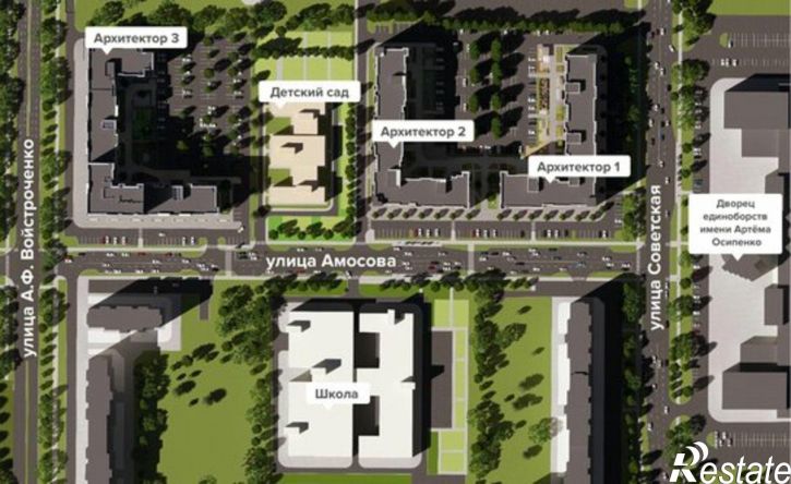 1-комн квартира в новом доме улица имени А.Ф. Войстроченко