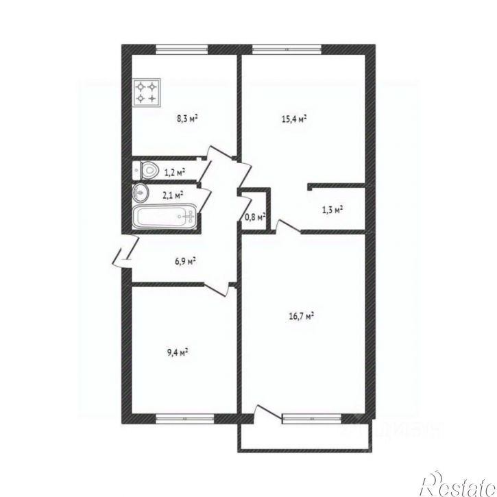 3-комн квартира Пилотов пер, 14,  д. 14