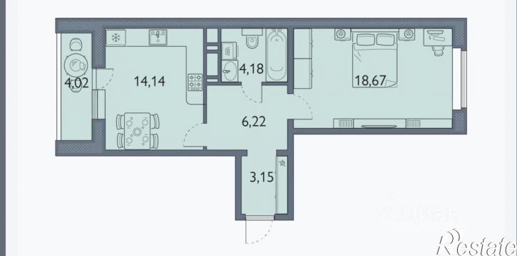 1-комн квартира проспект Станке Димитрова, 67 к7,  д. 67 к7