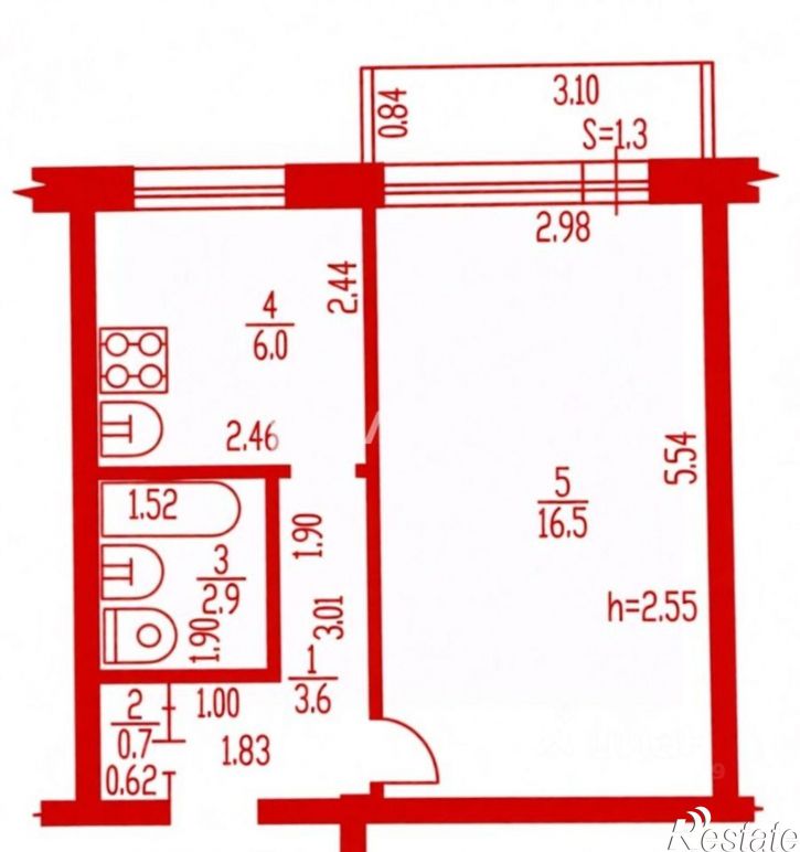 1-комн квартира ул Октябрьская, 13,  д. 13