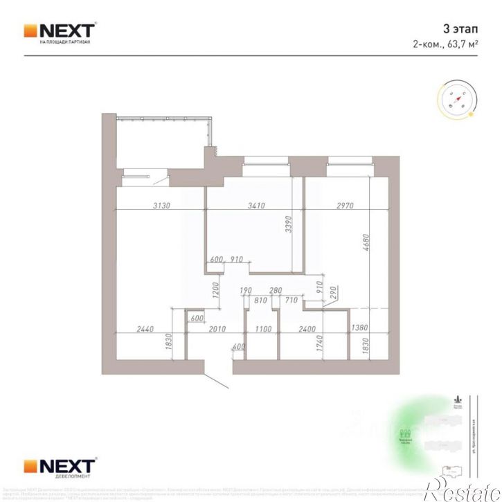 2-комн квартира в новом доме улица Крапивницкого, 39 к2,  д. 39 к2