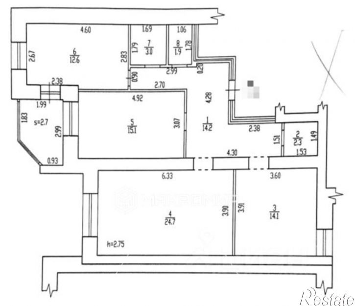 3-комн квартира ул Крахмалева, 39,  д. 39