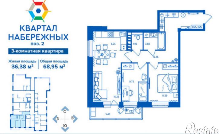 3-комн квартира улица Братьев Ткачёвых, 17,  д. 17
