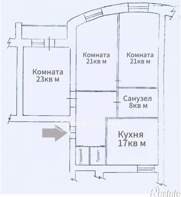 3-комн квартира улица Дуки, 47,  д. 47