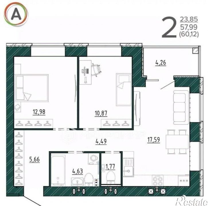 2-комн квартира ул Ульянова, 24,  д. 24