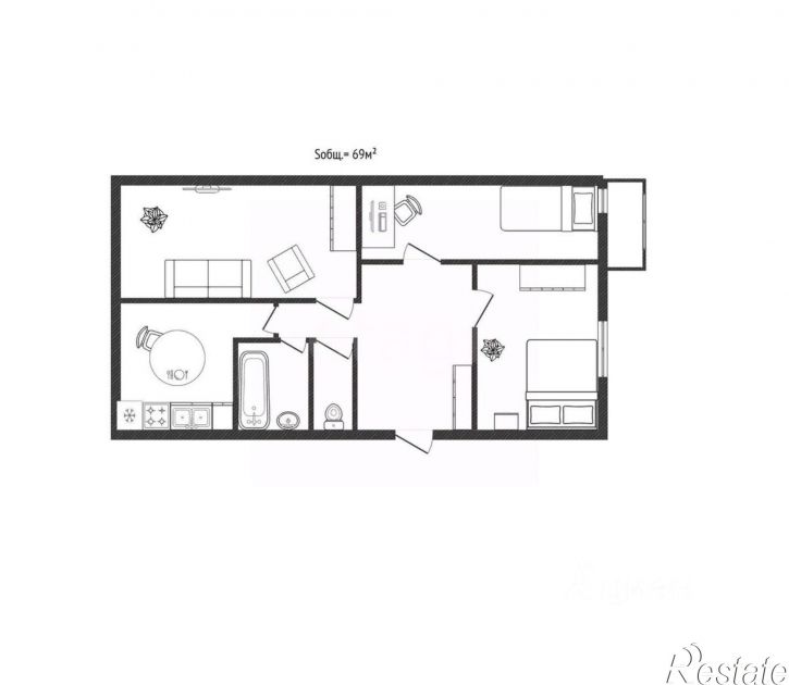 3-комн квартира пр-д Федюнинского, 14,  д. 14