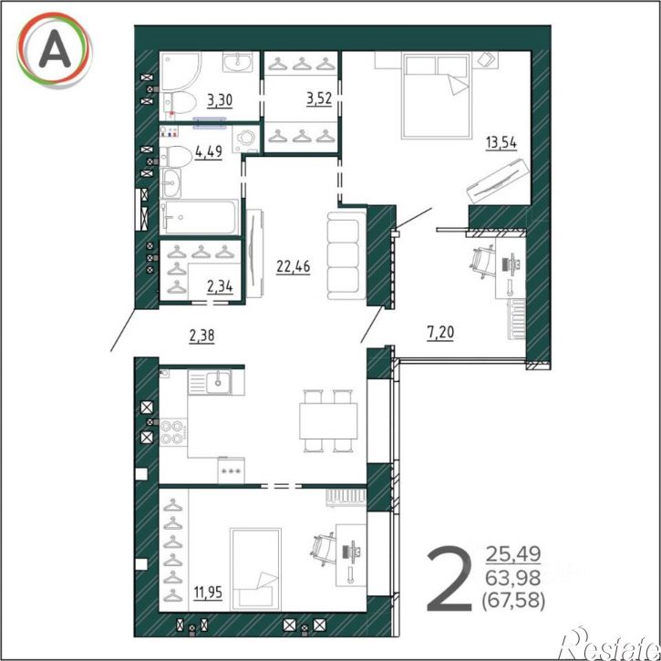 2-комн квартира ул Ульянова, 24,  д. 24