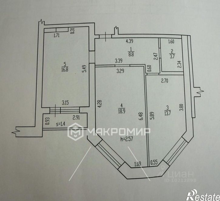 2-комн квартира Бежицкая улица, 1 к10,  д. 1 к10