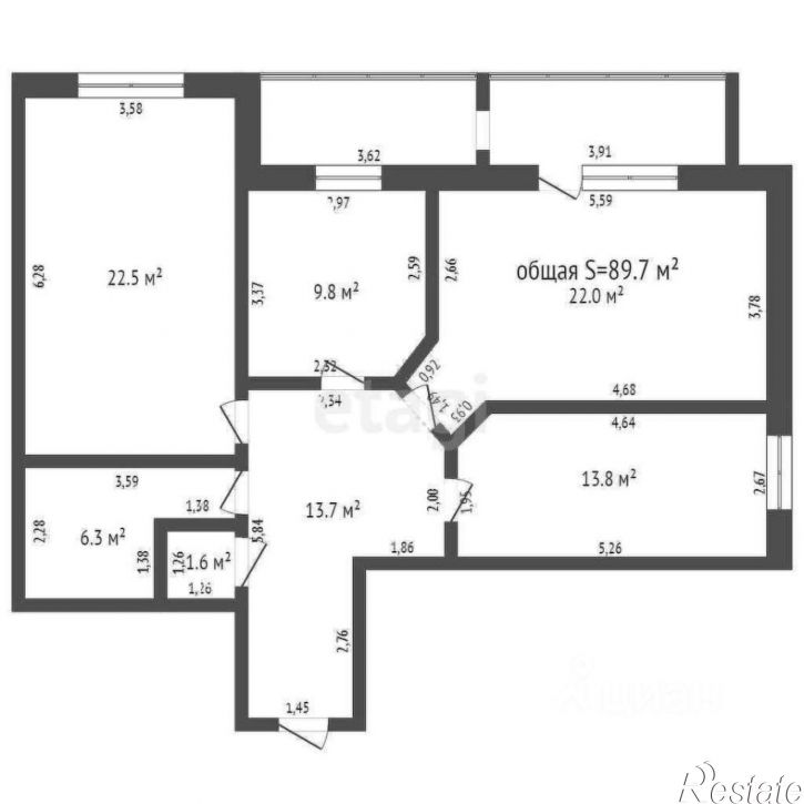 3-комн квартира ул Фокина, 130,  д. 130