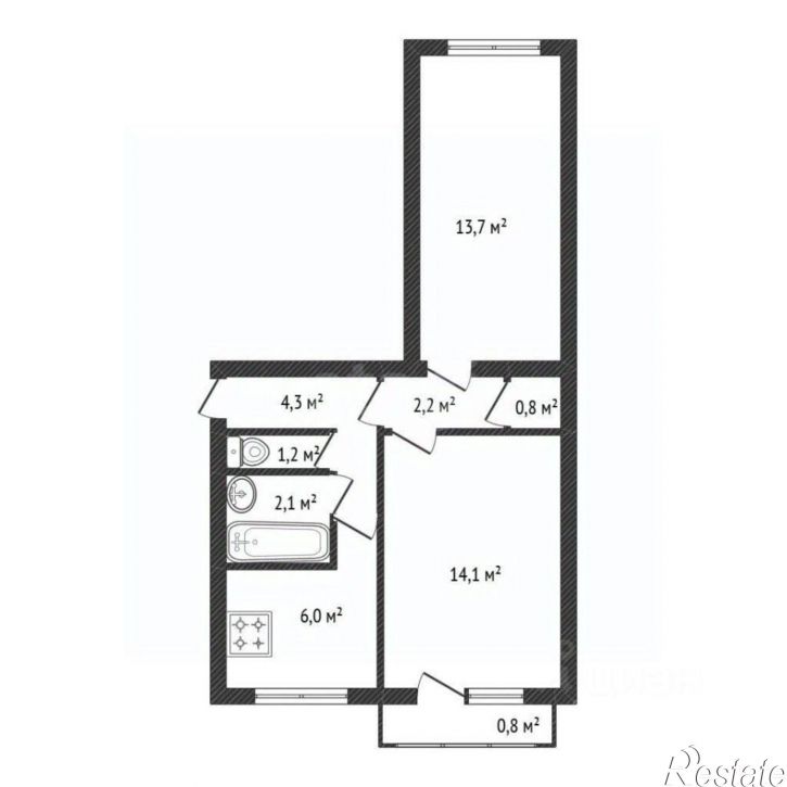 2-комн квартира ул Крахмалева, 1,  д. 1