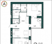 2-комн, 67 кв м, этаж 8/9 ул Ульянова, 24
