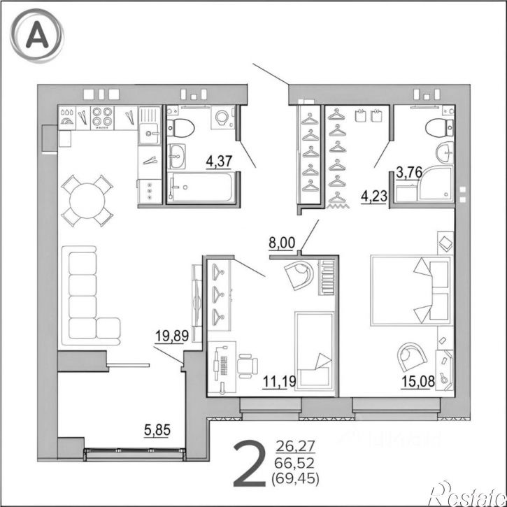 2-комн квартира ул 7-я Линия, 17,  д. 17