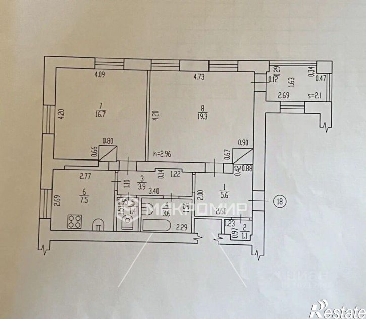 2-комн квартира ул Красных Партизан, 18,  д. 18