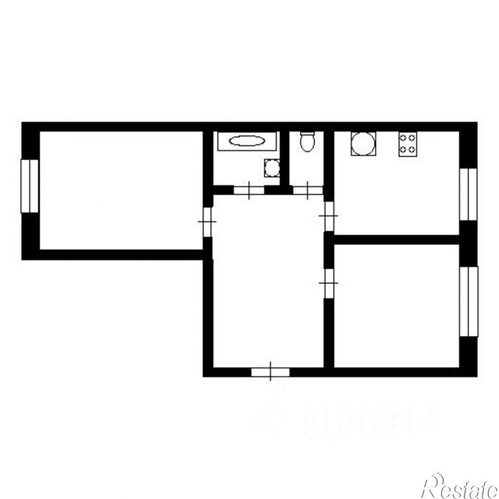 2-комн квартира ул Чапаева, 2,  д. 2