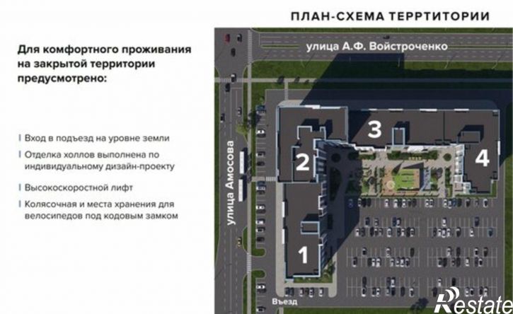 1-комн квартира в новом доме ЖК Архитектор